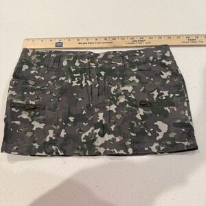 VTG 90s Y2K Wet Seal Micro Mini Skirt Camo Sz 5 Low Rise NWT